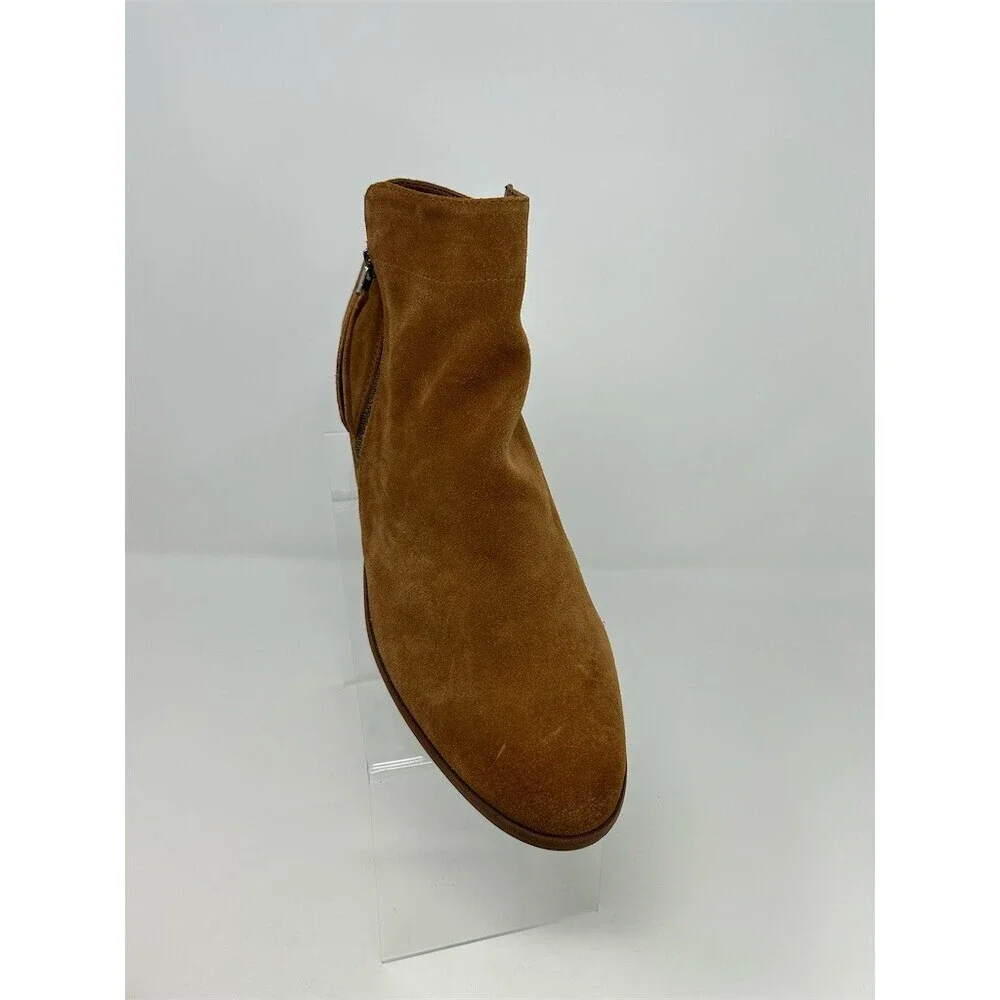 Sam Edelman Packer Ankle Booties Womens Brown Side Zip Tassel Block Heel Size 12